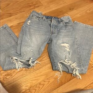Distressed Light Blue Women's Jeans